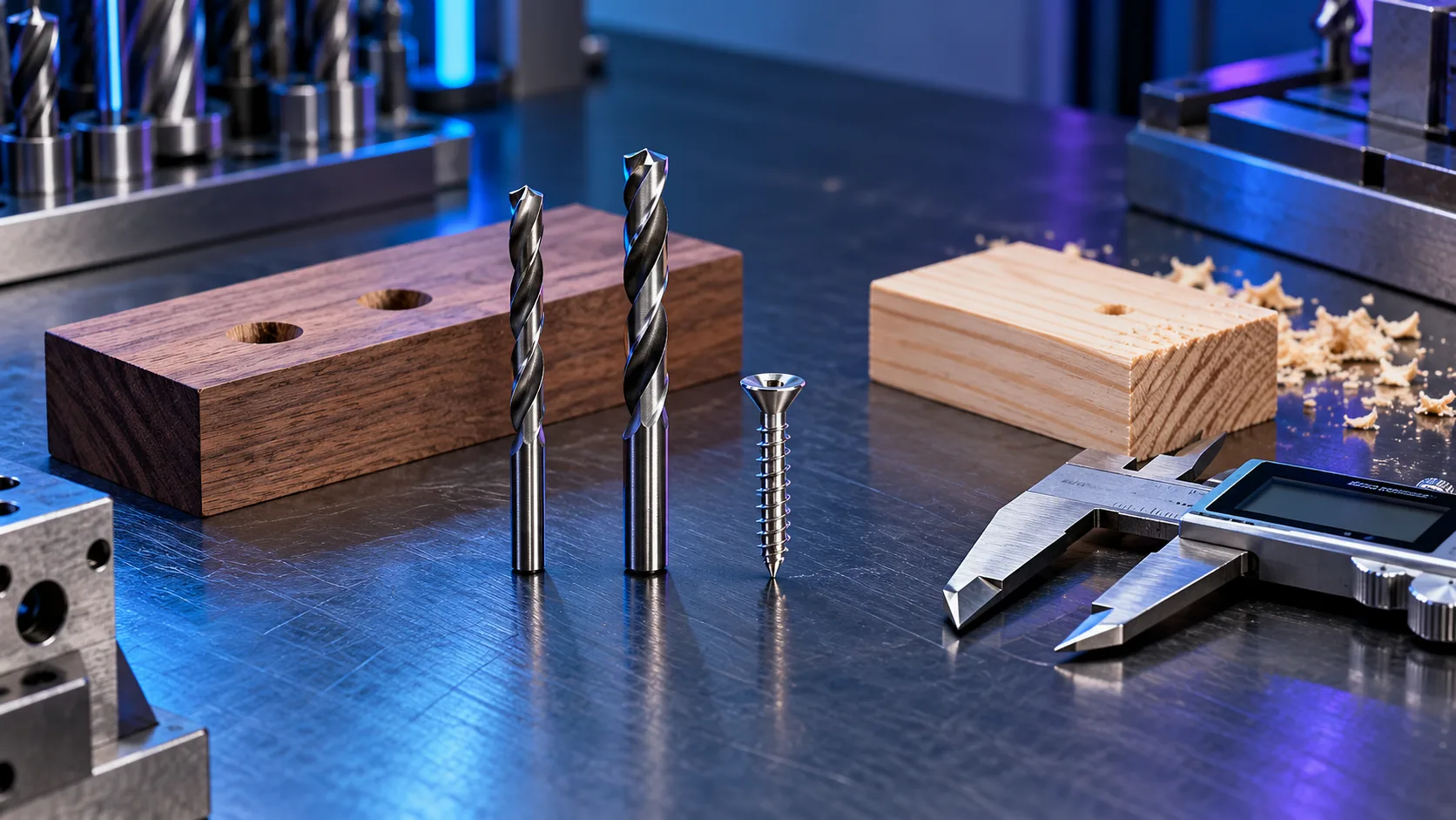 #10 wood screw pilot hole size with drill bits and caliper