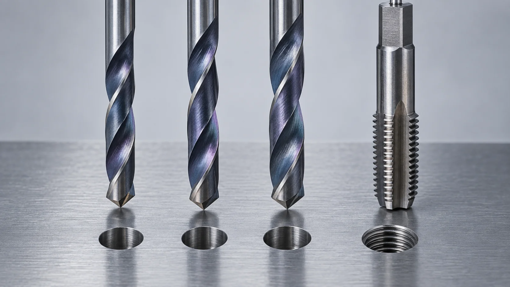 Comparison of #7, 5.1 mm and 13/64 drill sizes for a 1/4-20 cutting tap