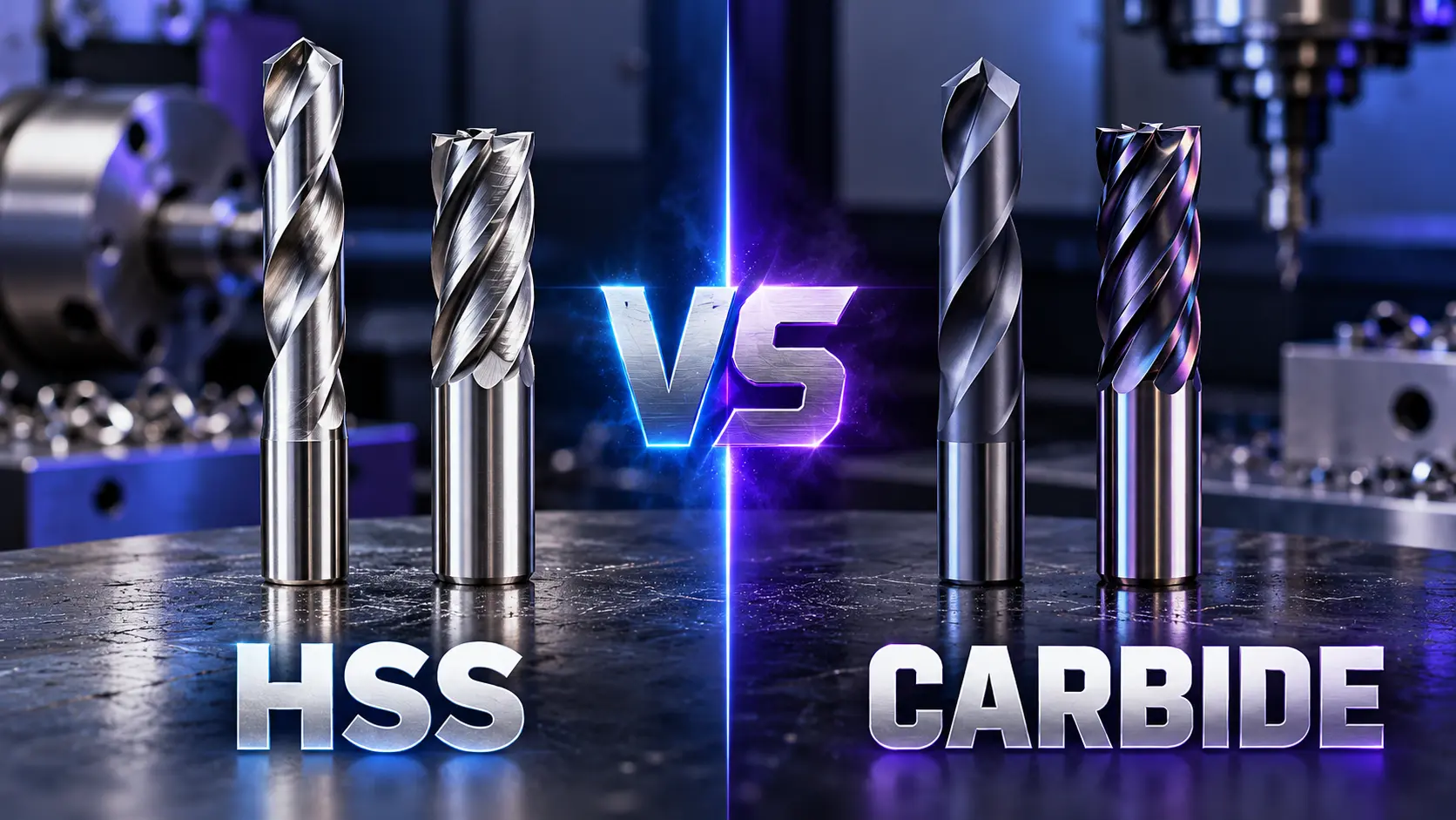 HSS vs carbide cutting tools comparison for CNC machining