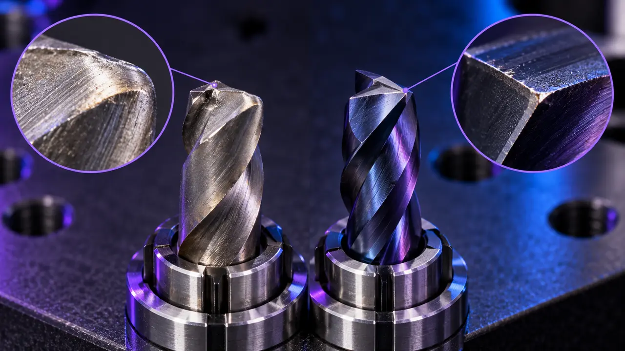HSS and carbide cutting edge wear comparison