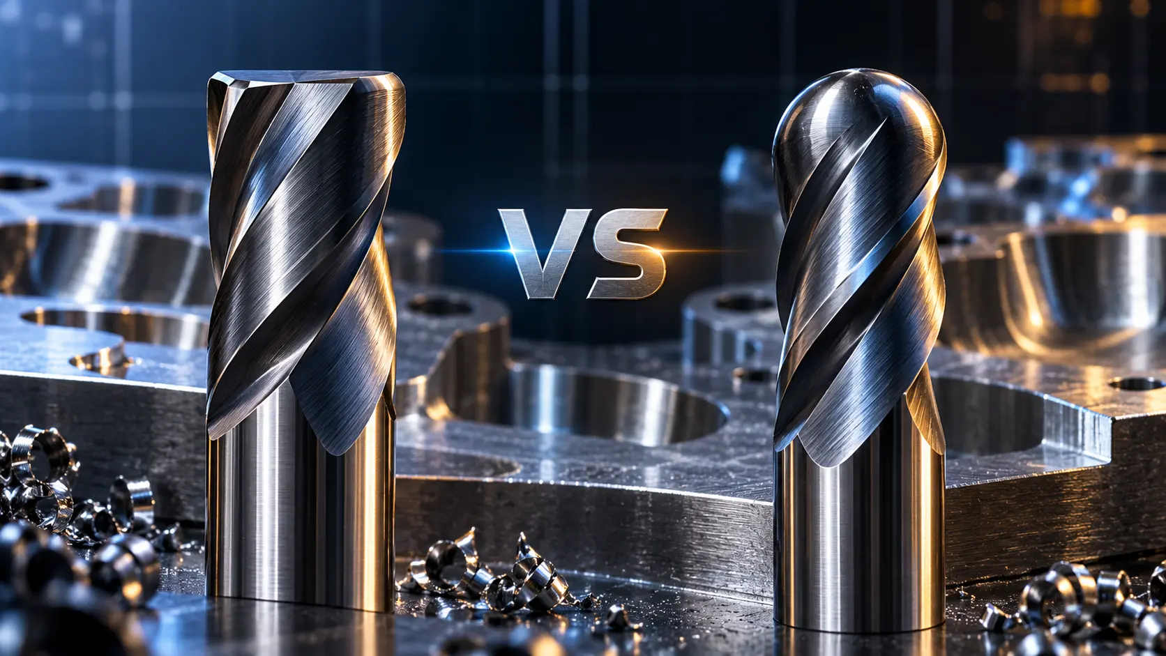 Bull nose end mill versus ball nose end mill comparison for CNC machining