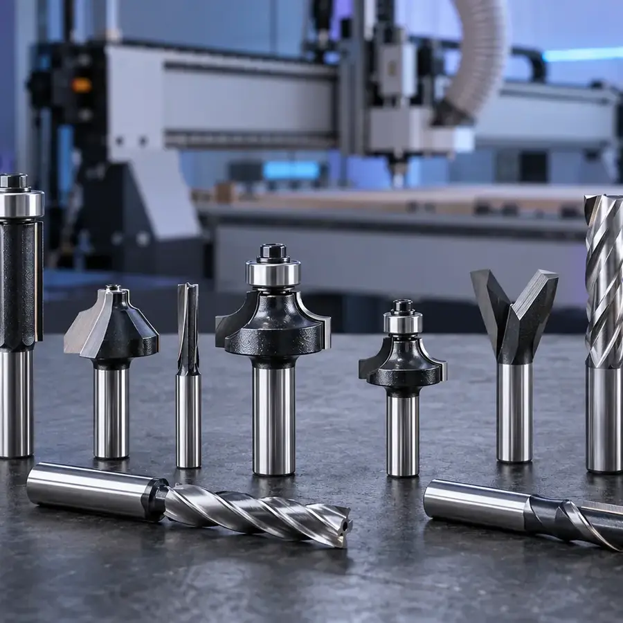CNC router bits for woodworking applications