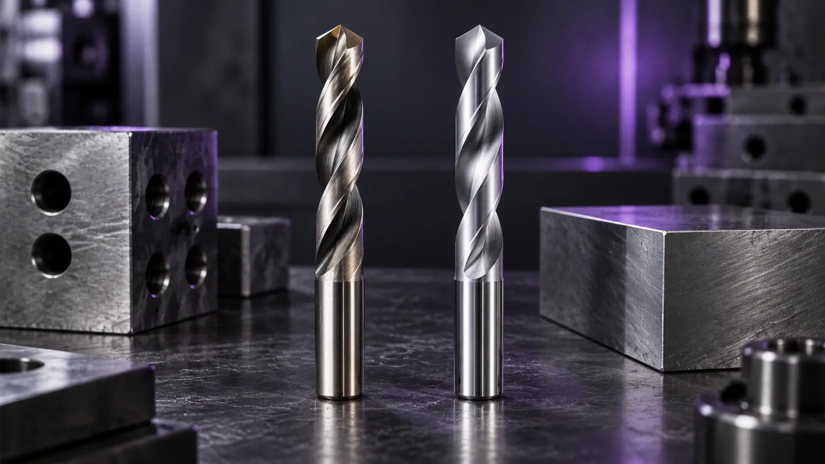 Cobalt and carbide drill bits for hardened steel applications