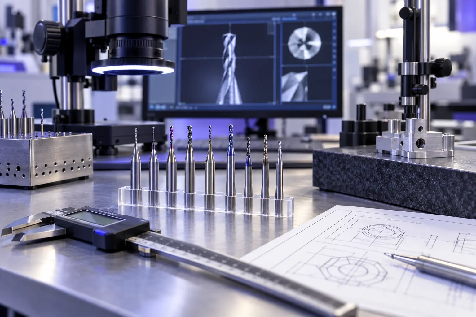Custom carbide micro drill inspection and dimensional verification