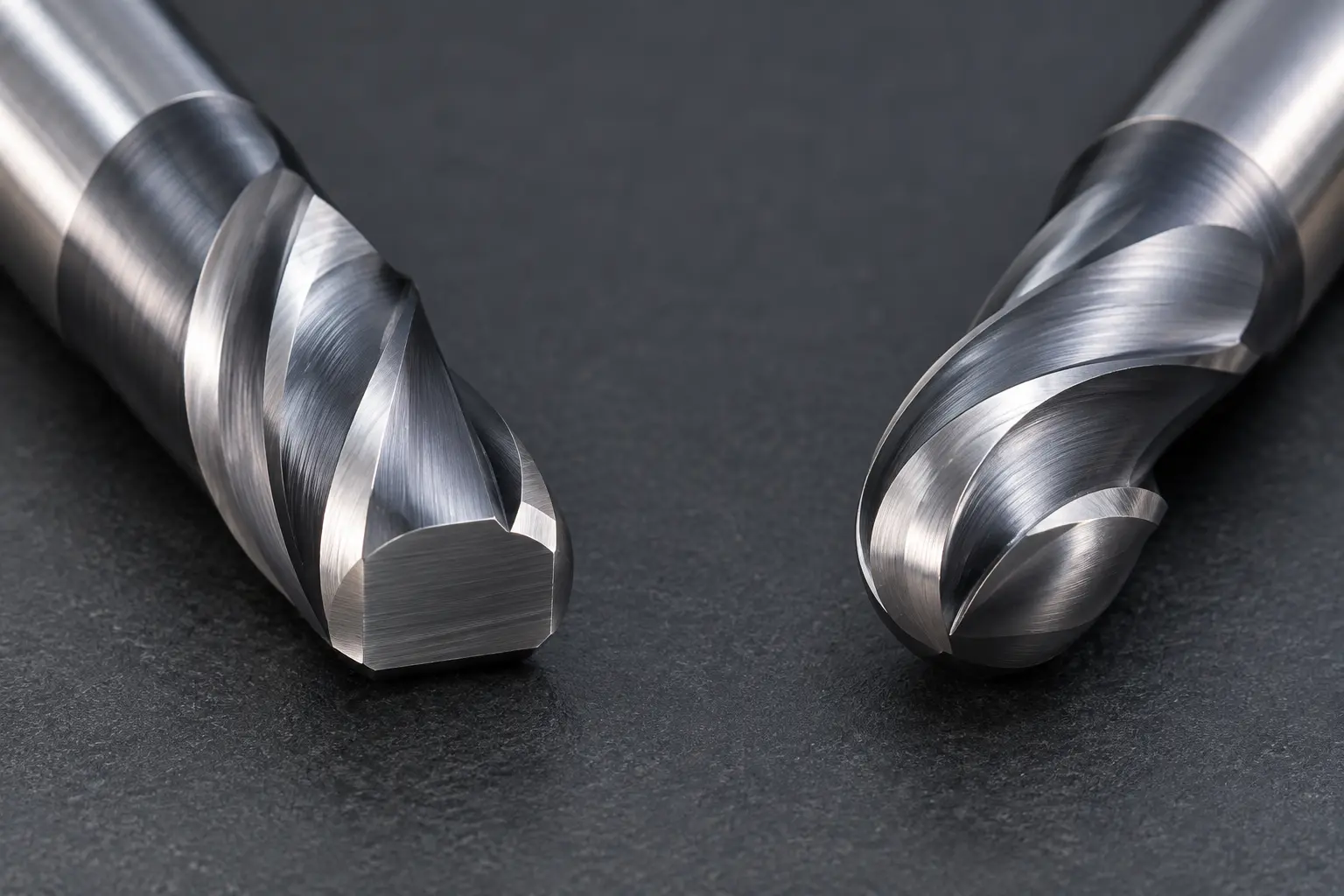 Bull nose end mill vs ball nose end mill tip geometry comparison