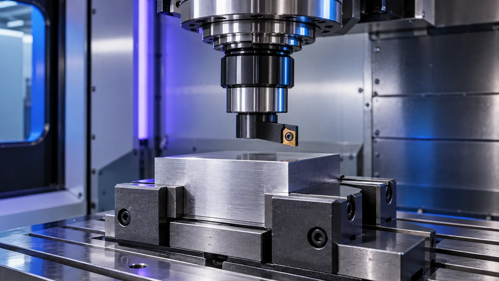 Rigid fly cutter setup with secure workpiece clamping