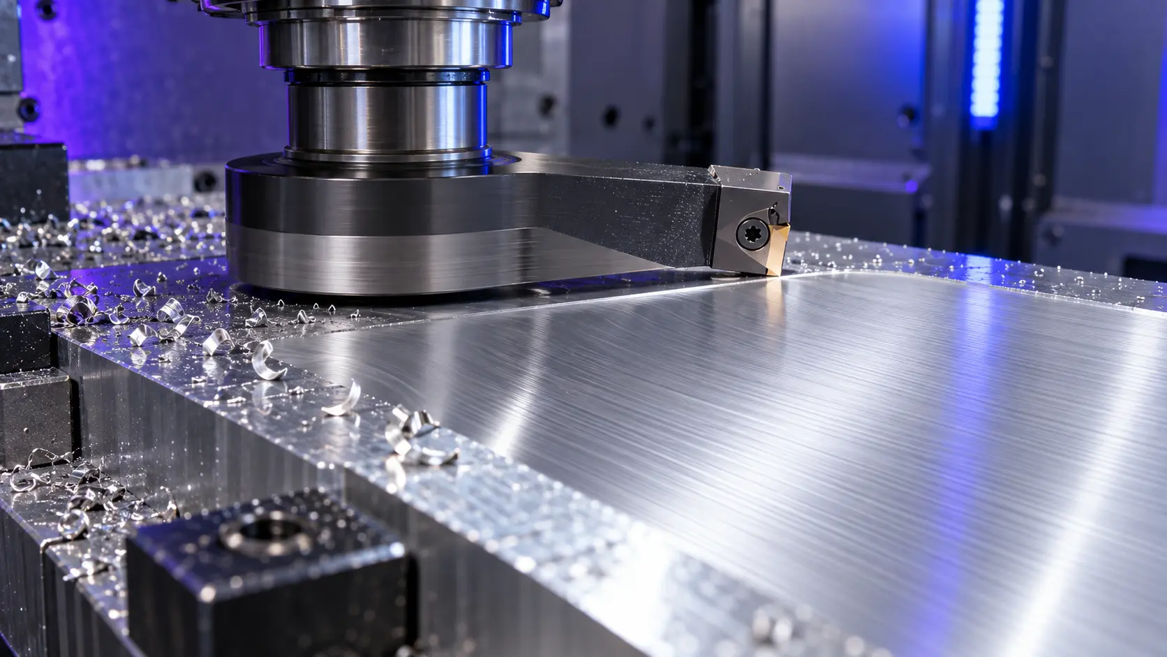 Fly cutter producing a smooth aluminum surface finish