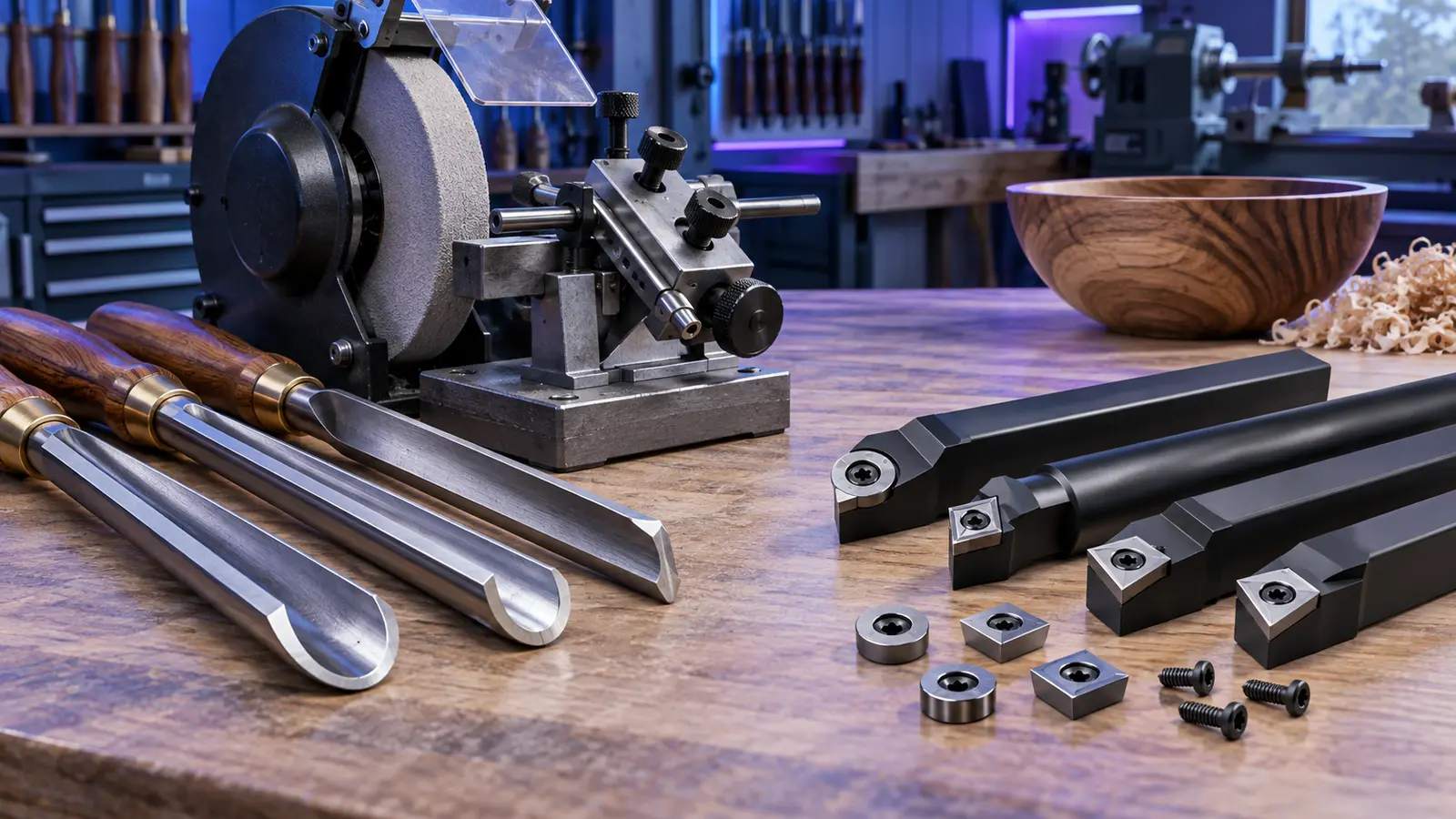 HSS versus carbide woodturning tools for lathe work