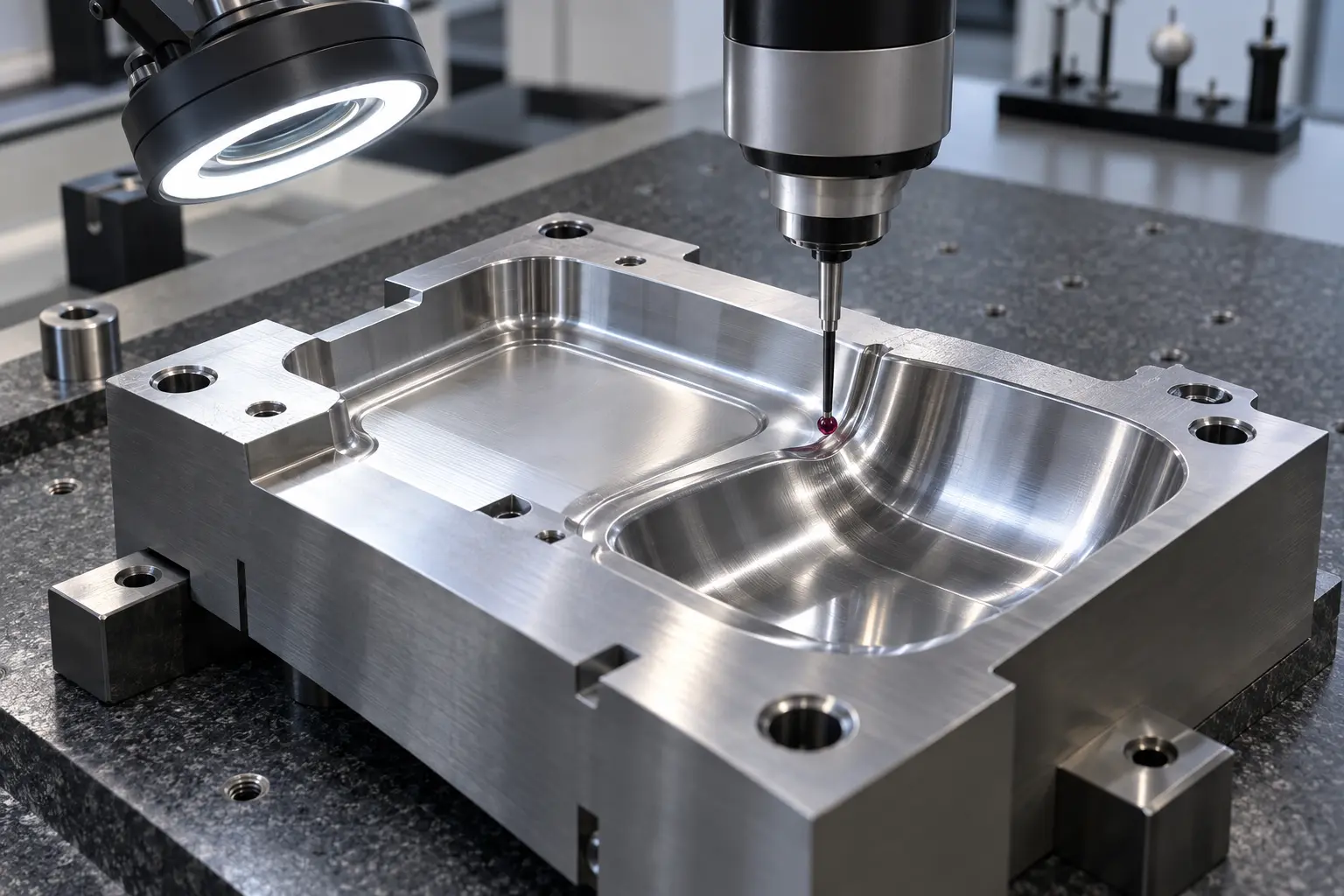 CMM inspection of precision mold cavity surfaces