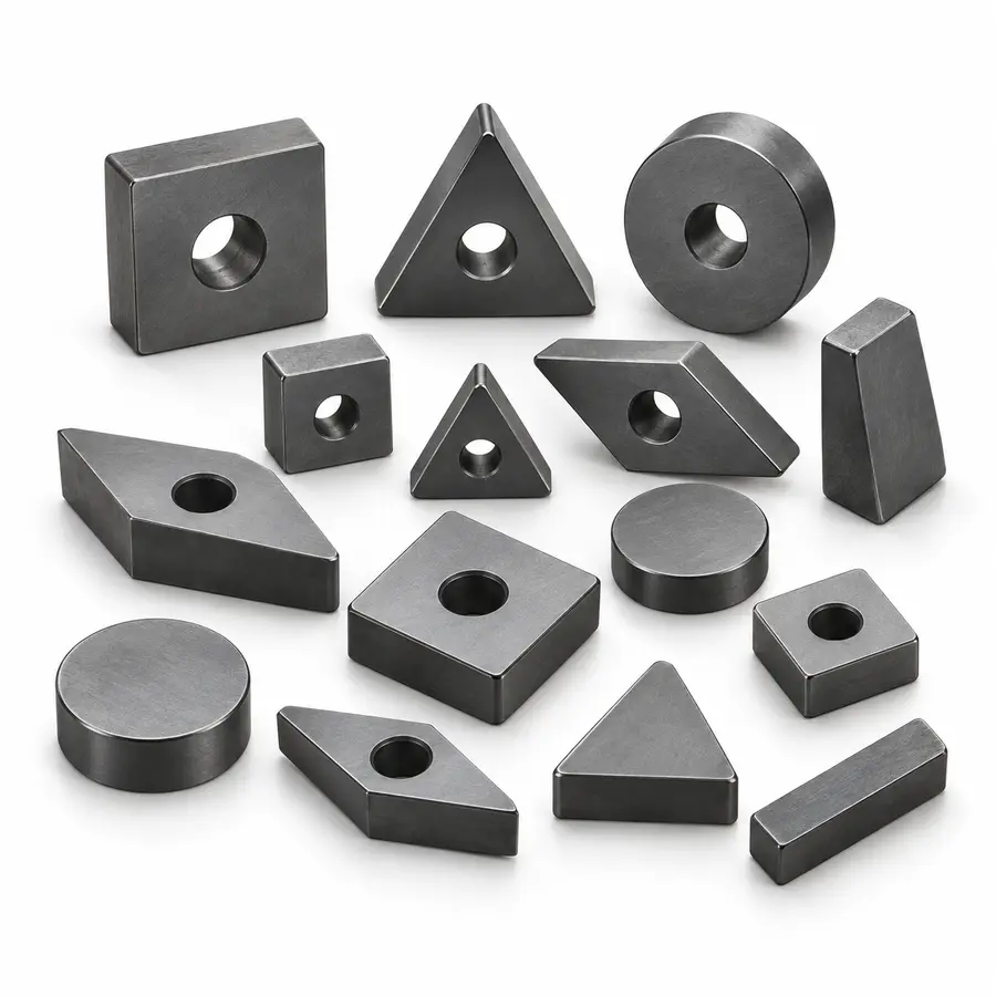 Solid CBN inserts in multiple geometries