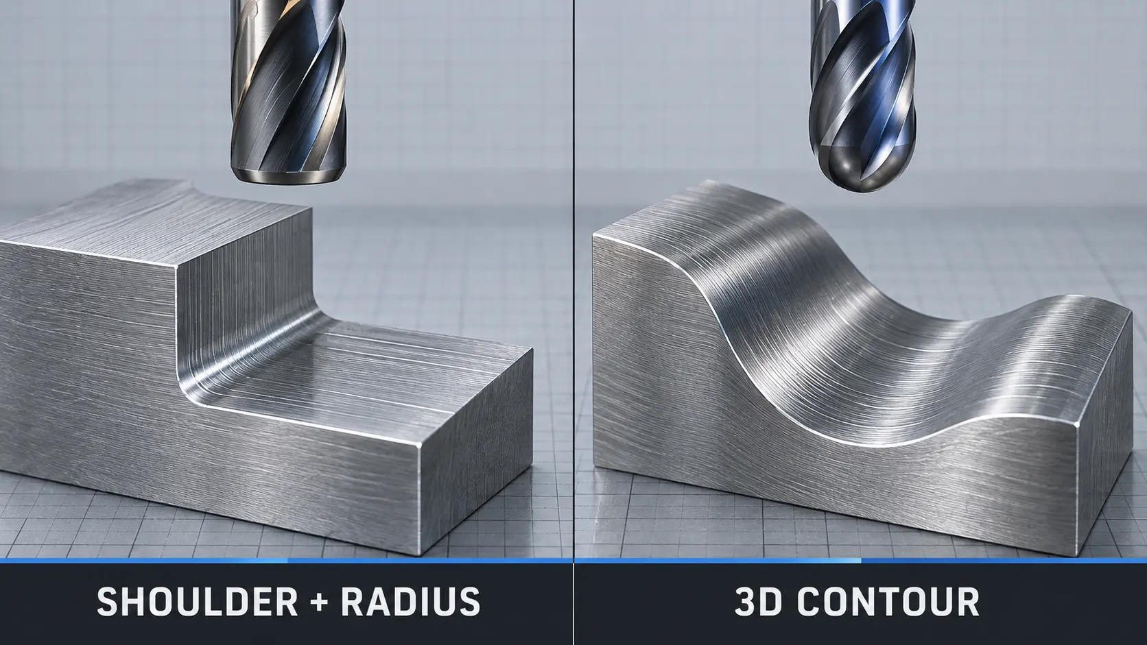 Bull nose and ball nose end mill machining results comparison
