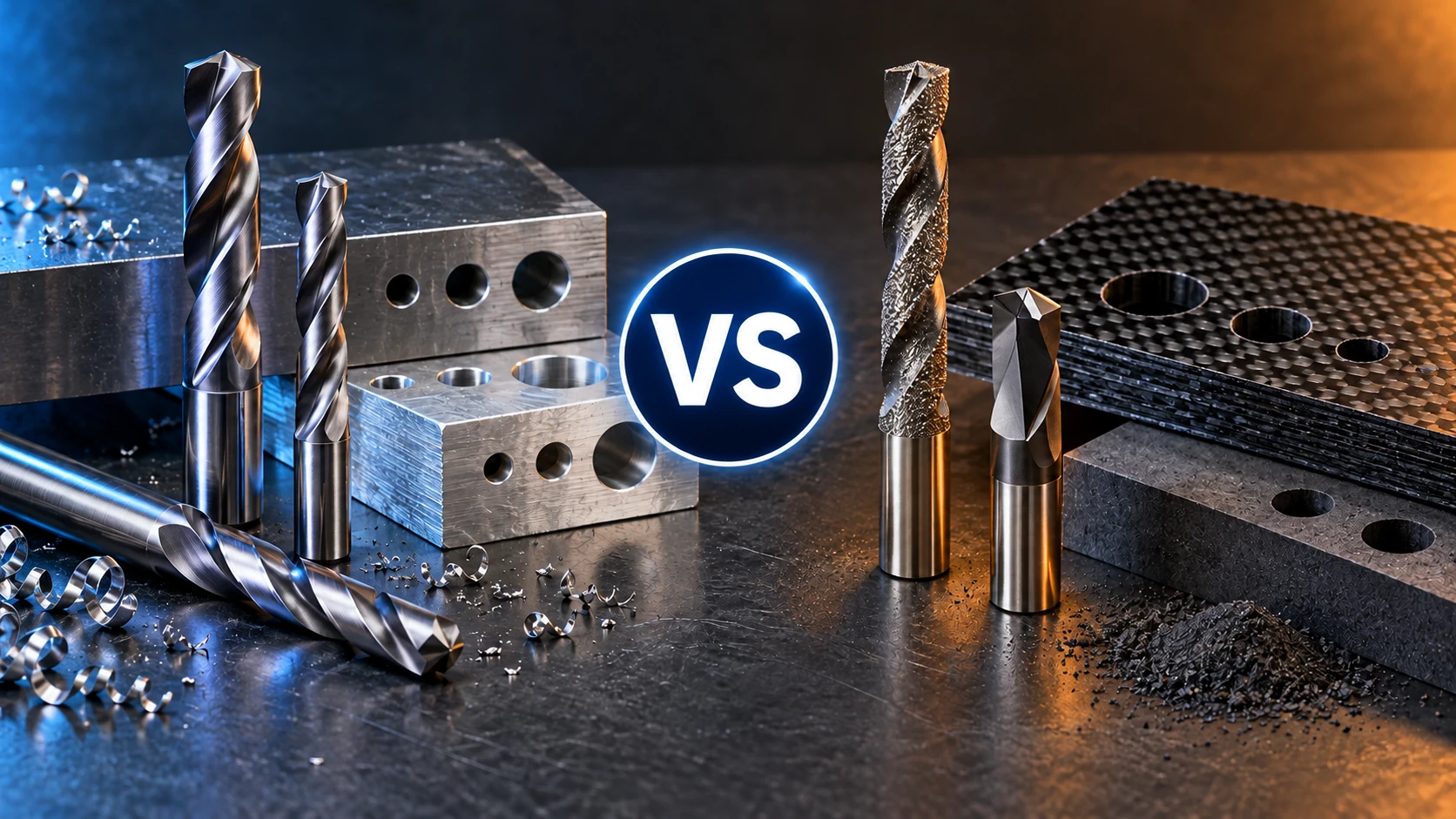 Carbide and diamond drill bit hole quality comparison