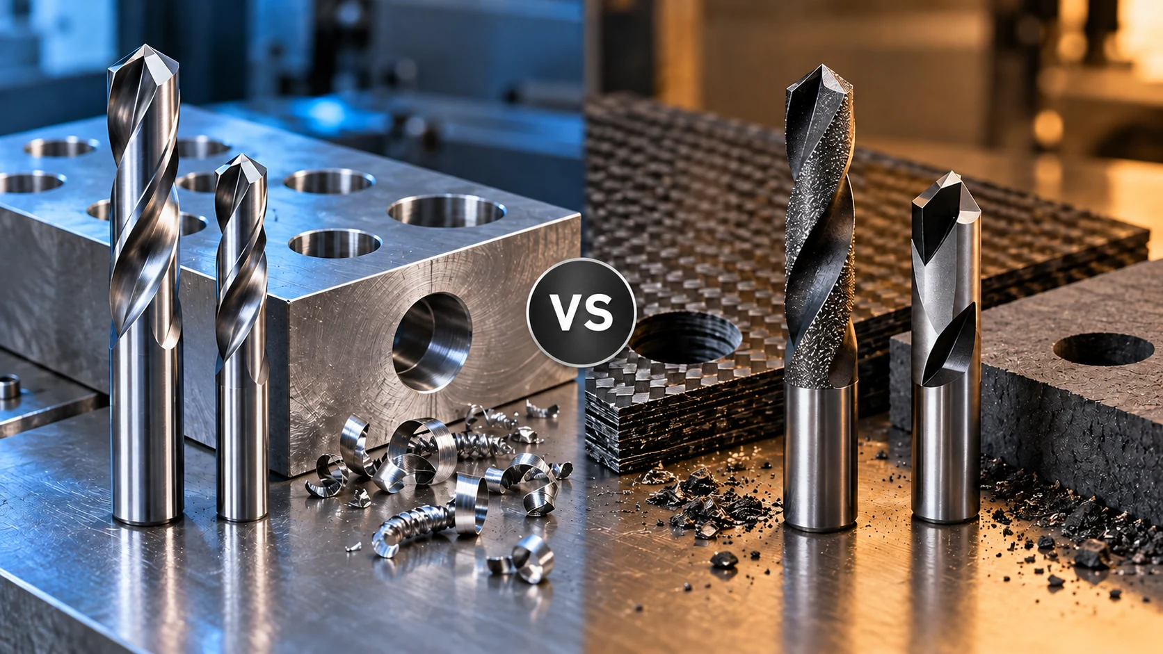 Carbide and diamond drill bit structure comparison