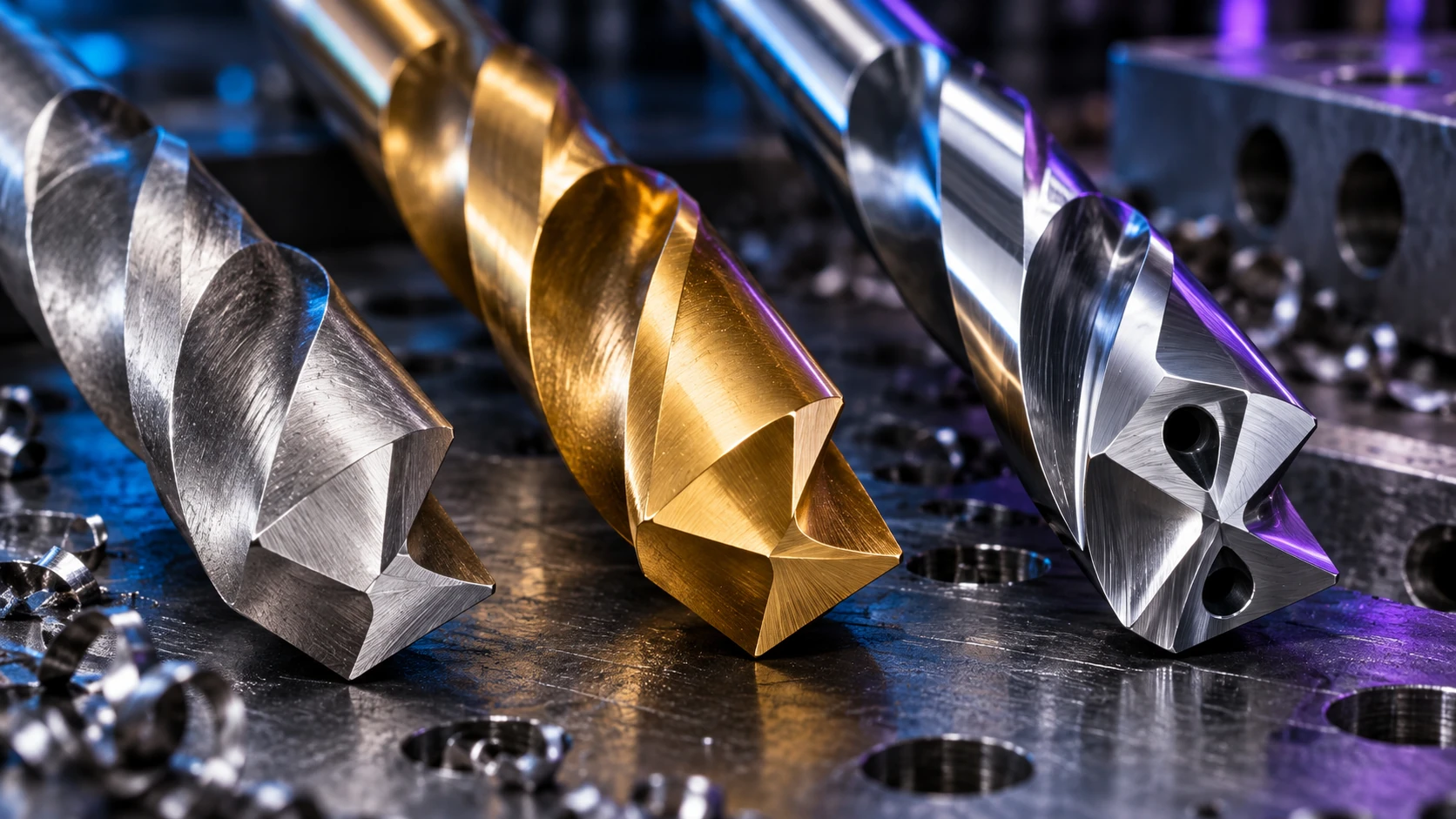 Drill bit coatings and cutting geometry comparison