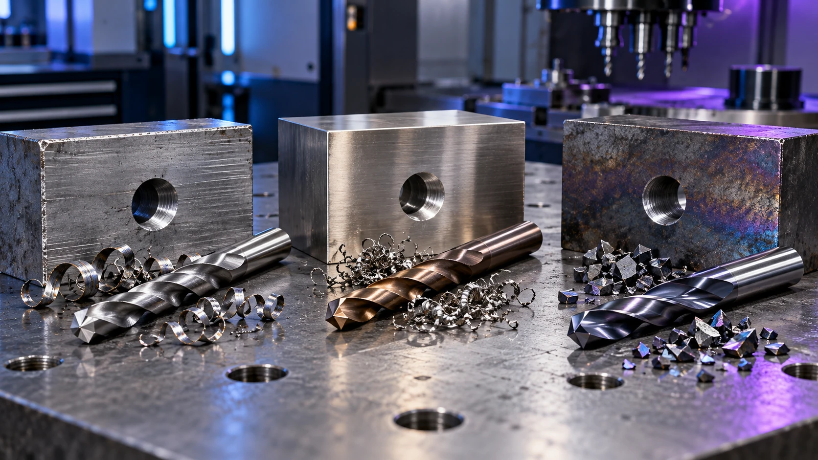 Drill bit material selection by workpiece