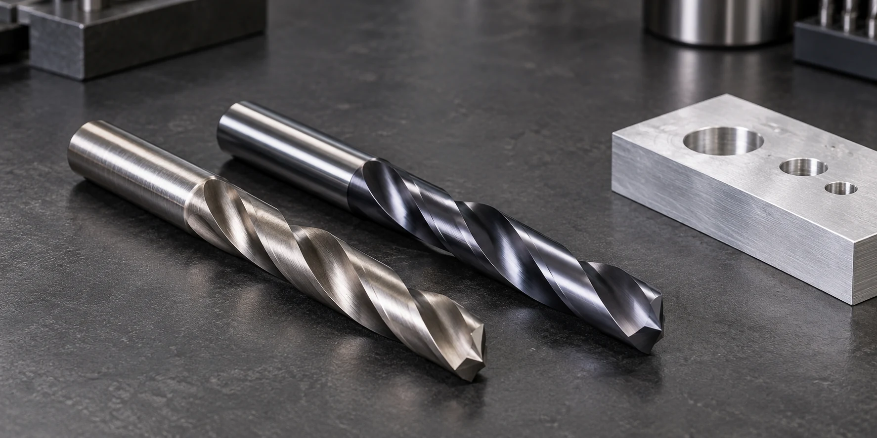 HSS and carbide drill bits for machining aluminum