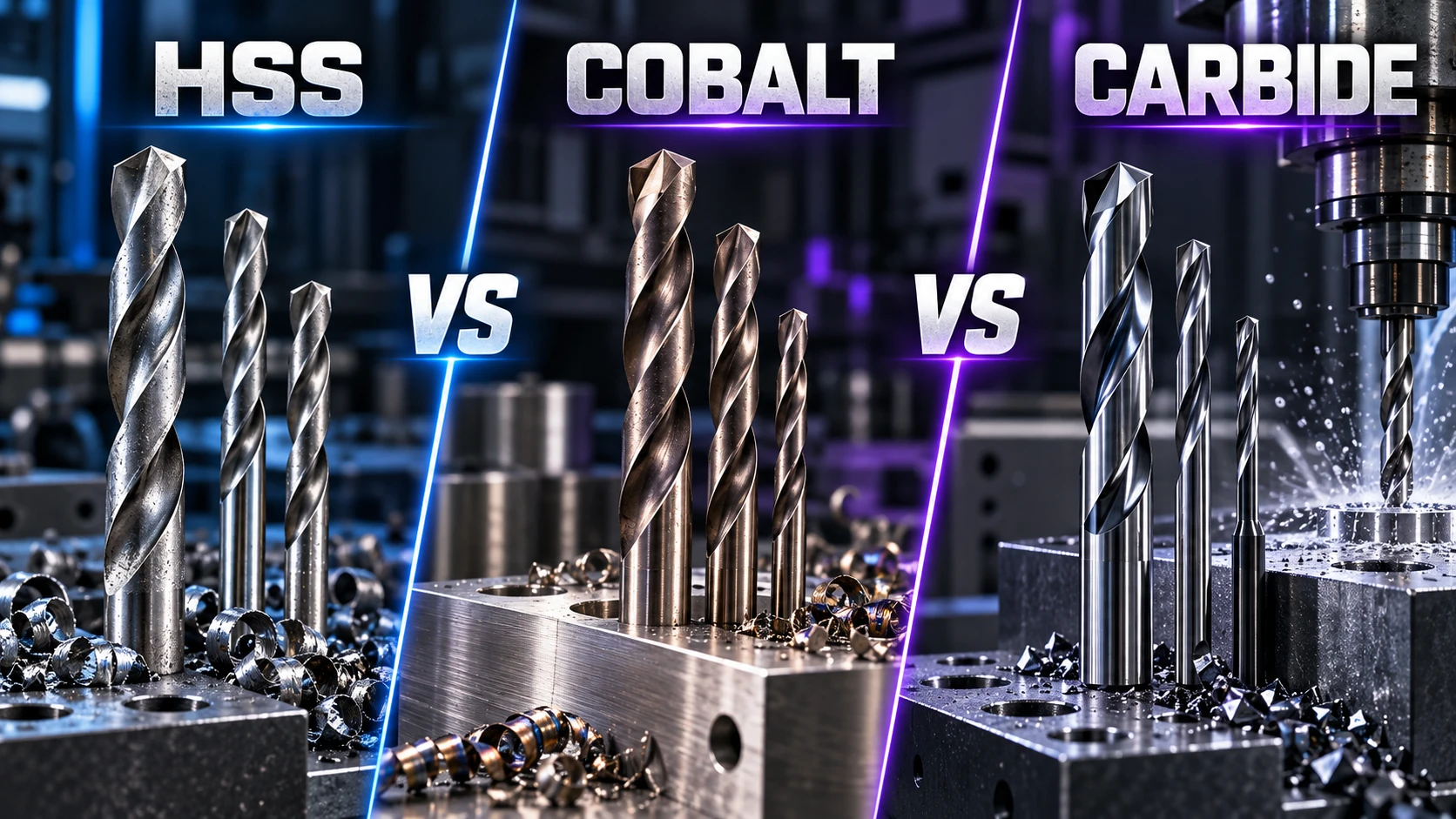 HSS vs cobalt vs carbide drill bits comparison
