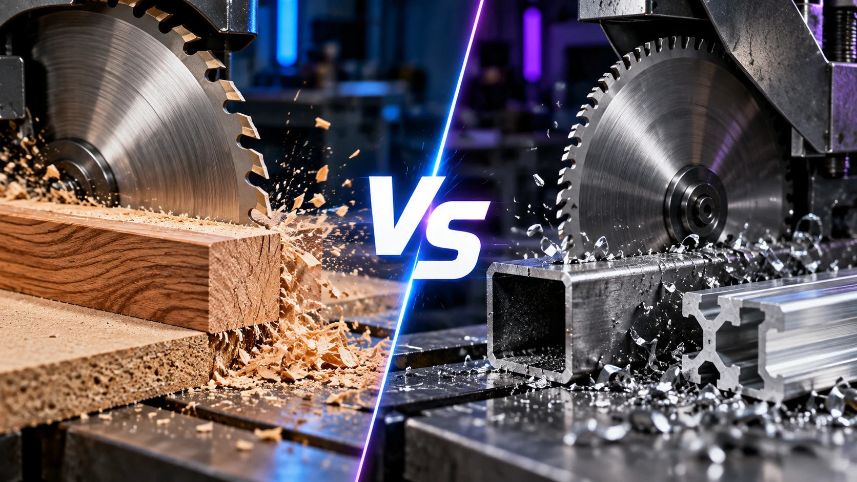 Metal saw blade versus wood saw blade comparison