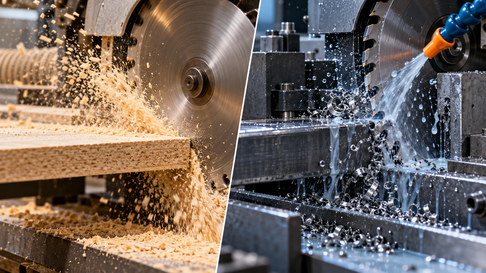 Heat and chip evacuation for metal and wood saw blades