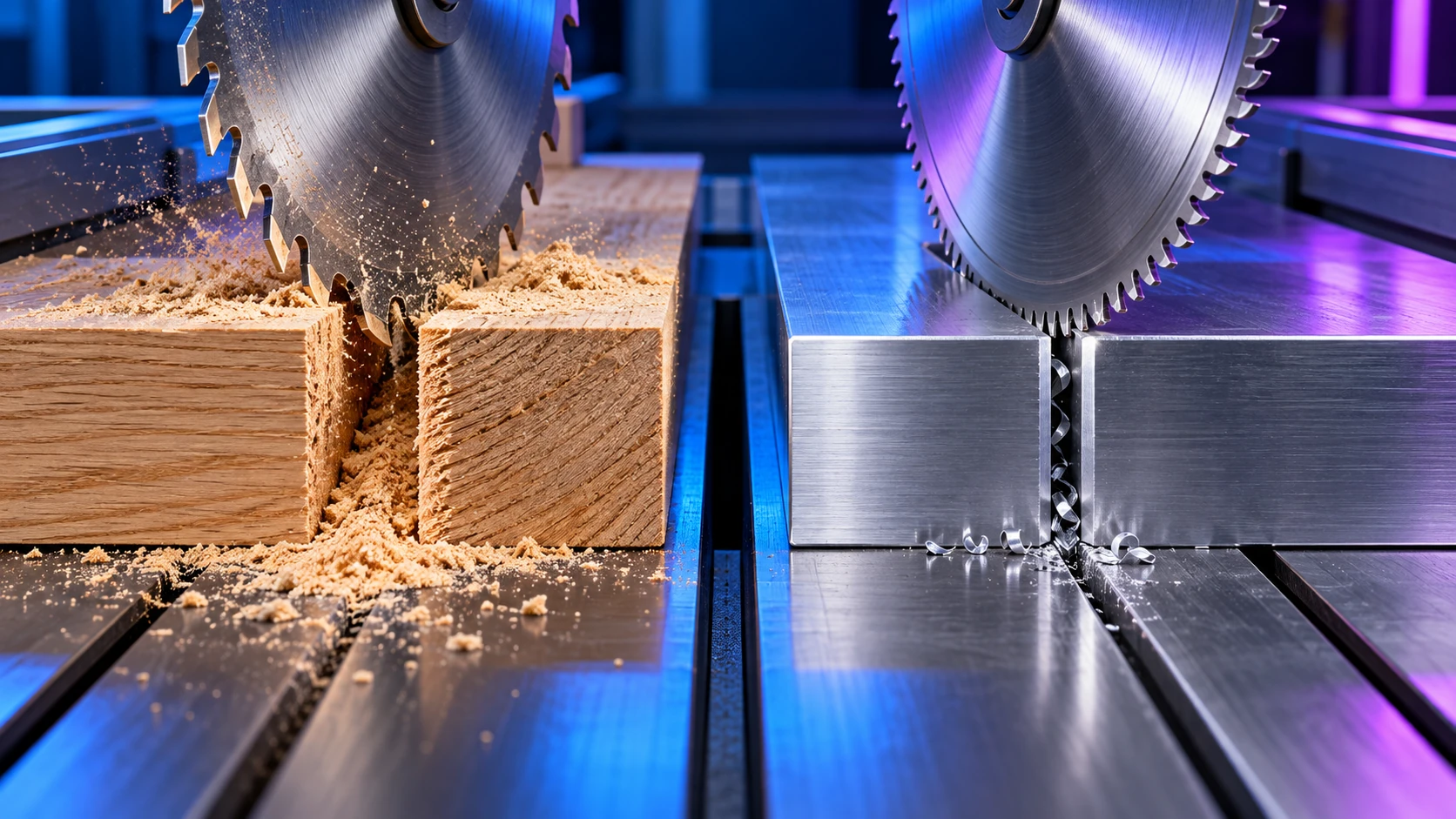Saw blade kerf width comparison for wood and metal