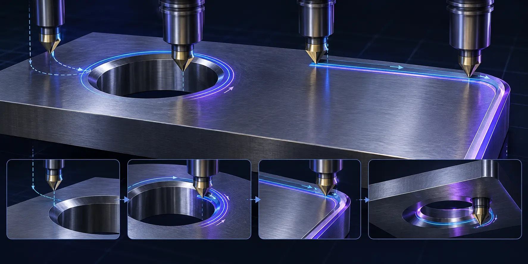 CNC chamfer milling toolpath and back chamfering