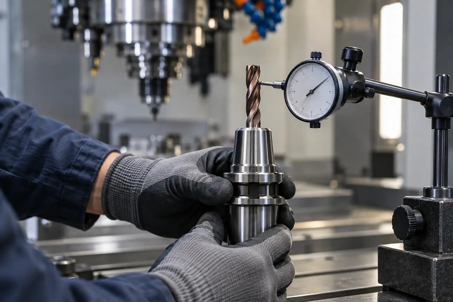 CNC toolholder and carbide drill runout inspection