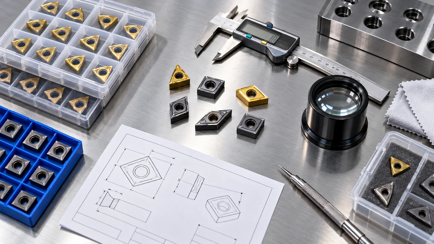 CNC turning insert sample inspection and specification check