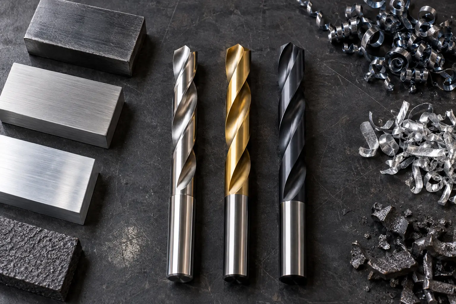 HSS cobalt and carbide drill bit selection by metal material
